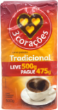 Café 3 Corações Leve 500 Pague 475gr Tradicional Café 3 Corações Leve 500 Pague 475gr Tradicional